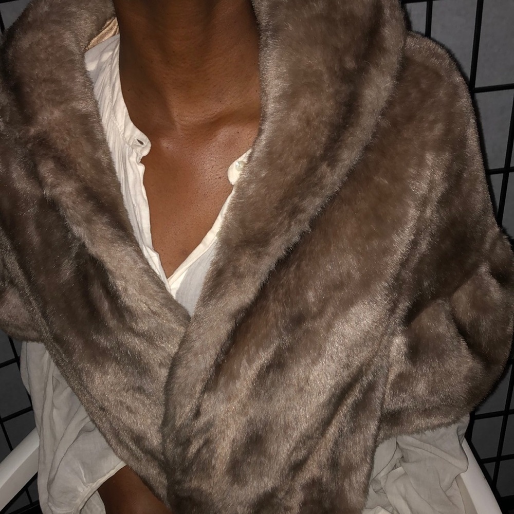 Faux fur shawl